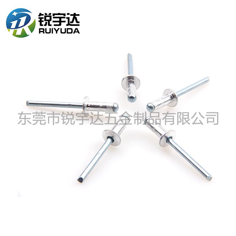 YJT8024全铁圆头双鼓型抽芯铆钉 双鼓铁拉钉